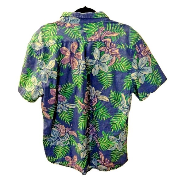 Pre-Loved Levi's XL Men's 100% Cotton Casual Button Down Denim Tropical Shirt - Picture 3 of 7